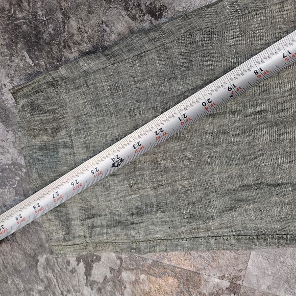 Athleta  Voyager Linen Tapered Leg Ankle Crop Pant Aspen Olive Green Size 16 - Picture 5 of 7